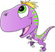 Cute Purple Raptor Dinosaur Wall Decal