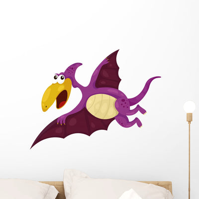 Illustration Dinosaur Pteranodon Dino Wall Decal shown on a wall