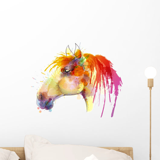 Horse Head Watercolor Painting Wall Decal