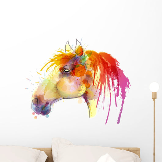 Horse Head Watercolor Painting Wall Decal