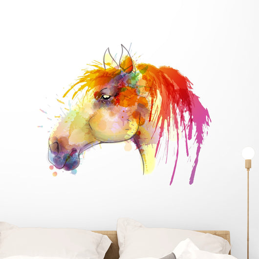 Horse Head Watercolor Painting Wall Decal