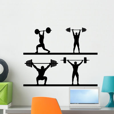 Weightlifting Wall Decal shown on a wall