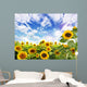 Sommer Sonnenblumen Mit Blauem Wall Decal