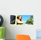 Woman Driving a Yellow Car Wall Decal