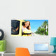 Woman Driving a Yellow Car Wall Decal