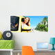 Woman Driving a Yellow Car Wall Decal