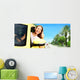 Woman Driving a Yellow Car Wall Decal