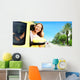 Woman Driving a Yellow Car Wall Decal