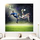 Two Football Players Striking Wall Decal