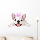 Pink Royal French Bulldog Wall Decal