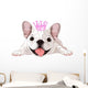 Pink Royal French Bulldog Wall Decal