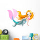 Cute Mermaid and Dolphin Wall Decal
