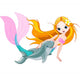 Cute Mermaid and Dolphin Wall Decal