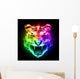 Head Tiger Colorful Fire Wall Decal