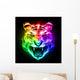 Head Tiger Colorful Fire Wall Decal