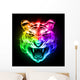 Head Tiger Colorful Fire Wall Decal