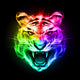 Head Tiger Colorful Fire Wall Decal