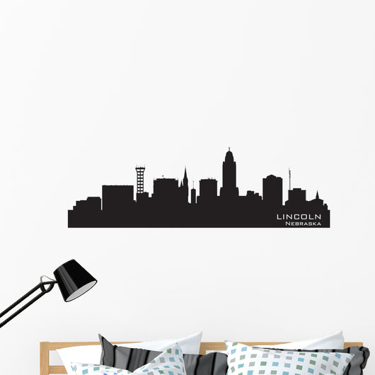 Lincoln Nebraska City Skyline Wall Decal