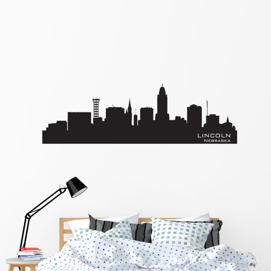 Lincoln Nebraska City Skyline Wall Decal