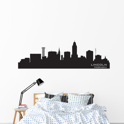 Lincoln Nebraska City Skyline Wall Decal