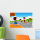 Kids Playing Basketball Playground Wall Decal