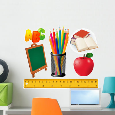 Back to School Wall Stickers Wall Decal shown on a wall