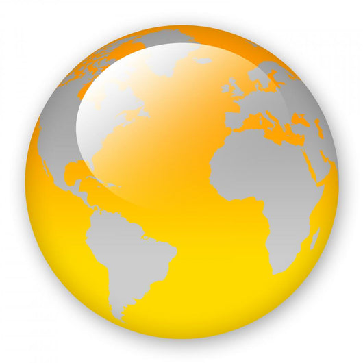 World Map Orange Globe Wall Decal