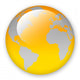 World Map Orange Globe Wall Decal