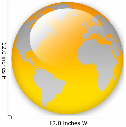 World Map Orange Globe Wall Decal