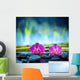 Orchids Stone and Bamboo Wall Decal
