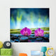 Orchids Stone and Bamboo Wall Decal