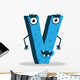 Letter V Monster Wall Decal