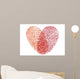 Red Fingerprint Heart Vector Wall Decal