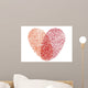 Red Fingerprint Heart Vector Wall Decal