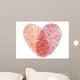 Red Fingerprint Heart Vector Wall Decal