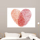 Red Fingerprint Heart Vector Wall Decal