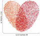 Red Fingerprint Heart Vector Wall Decal