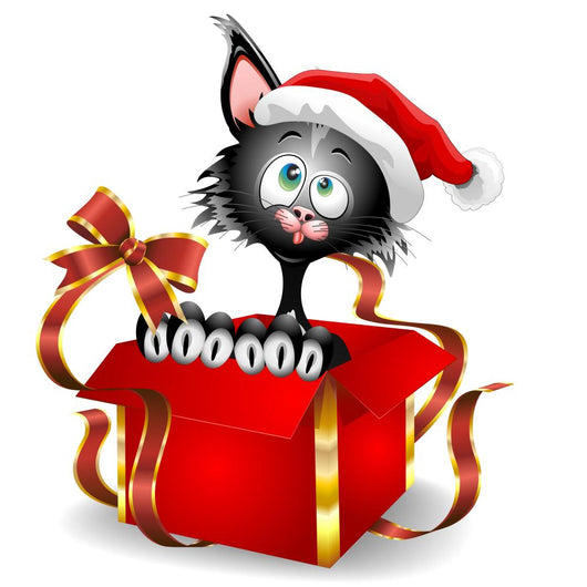 Cat Cartoon Christmas Gift-gatto Wall Decal