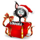 Cat Cartoon Christmas Gift-gatto Wall Decal