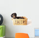 Tiger Dachshund Basket Wall Decal