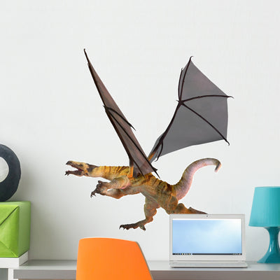 Tiger Striped Dragon Wall Decal shown on a wall