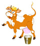 Cheerful Cow and Bucket Wall Decal