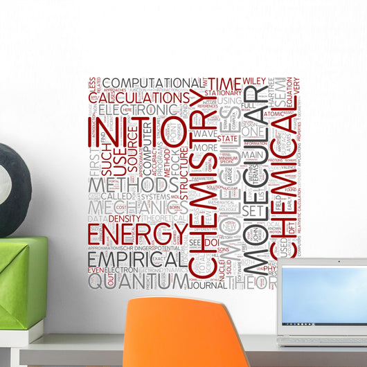 Computational Chemistry Word Cloud Wall Decal