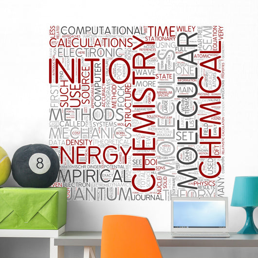 Computational Chemistry Word Cloud Wall Decal
