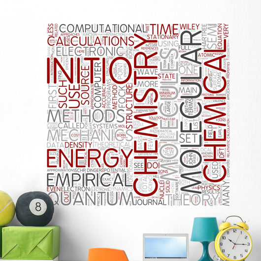 Computational Chemistry Word Cloud Wall Decal