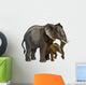 African Elephant with Baby Wall Decal