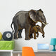 African Elephant with Baby Wall Decal