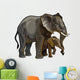 African Elephant with Baby Wall Decal