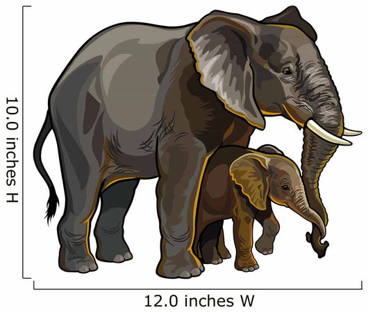 African Elephant with Baby Wall Decal