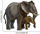 African Elephant with Baby Wall Decal